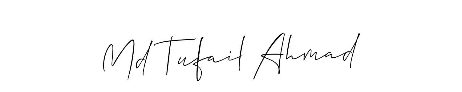 It looks lik you need a new signature style for name Md Tufail Ahmad. Design unique handwritten (Allison_Script) signature with our free signature maker in just a few clicks. Md Tufail Ahmad signature style 2 images and pictures png