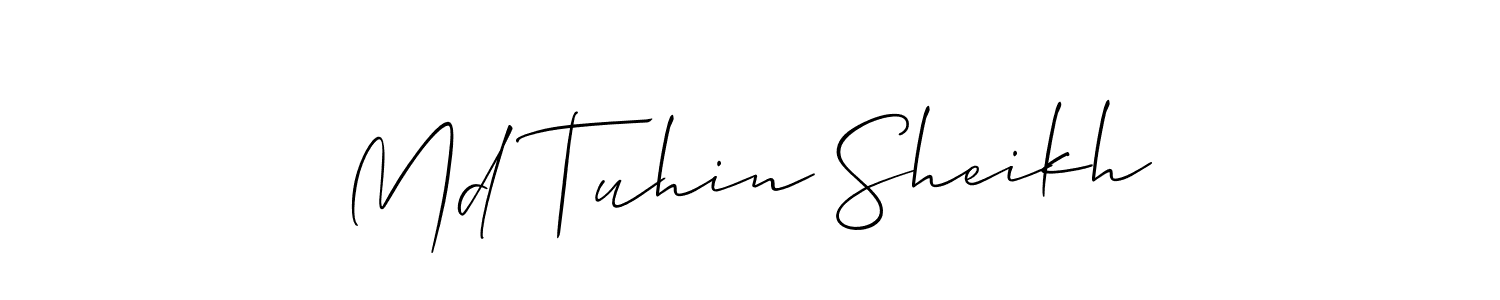 if you are searching for the best signature style for your name Md Tuhin Sheikh. so please give up your signature search. here we have designed multiple signature styles  using Allison_Script. Md Tuhin Sheikh signature style 2 images and pictures png