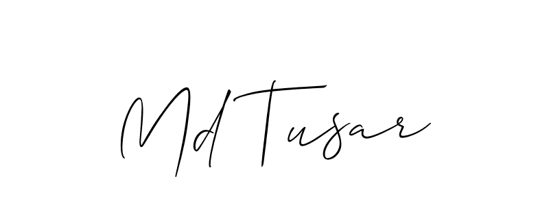 How to make Md Tusar signature? Allison_Script is a professional autograph style. Create handwritten signature for Md Tusar name. Md Tusar signature style 2 images and pictures png