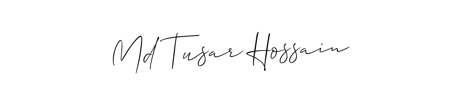 How to Draw Md Tusar Hossain signature style? Allison_Script is a latest design signature styles for name Md Tusar Hossain. Md Tusar Hossain signature style 2 images and pictures png