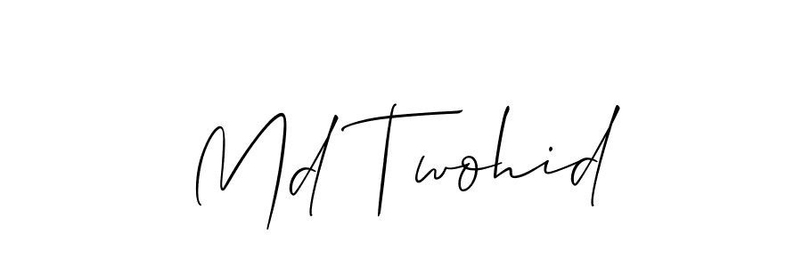 Md Twohid stylish signature style. Best Handwritten Sign (Allison_Script) for my name. Handwritten Signature Collection Ideas for my name Md Twohid. Md Twohid signature style 2 images and pictures png