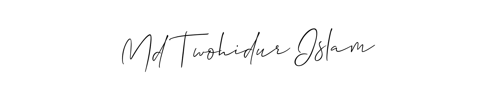 Design your own signature with our free online signature maker. With this signature software, you can create a handwritten (Allison_Script) signature for name Md Twohidur Islam. Md Twohidur Islam signature style 2 images and pictures png