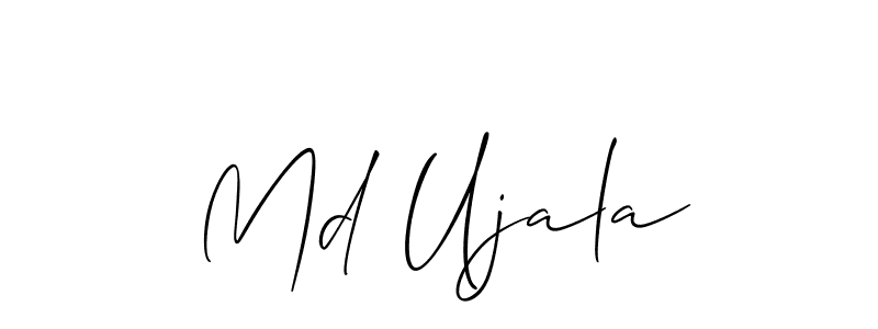 How to Draw Md Ujala signature style? Allison_Script is a latest design signature styles for name Md Ujala. Md Ujala signature style 2 images and pictures png
