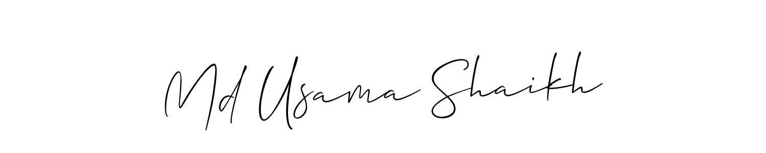 It looks lik you need a new signature style for name Md Usama Shaikh. Design unique handwritten (Allison_Script) signature with our free signature maker in just a few clicks. Md Usama Shaikh signature style 2 images and pictures png