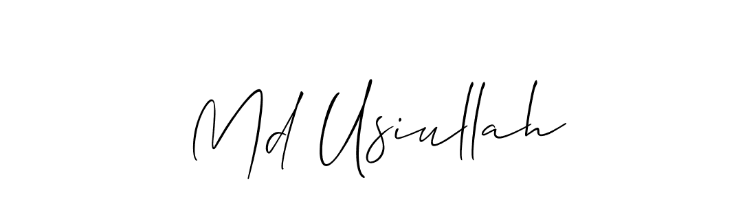 How to make Md Usiullah name signature. Use Allison_Script style for creating short signs online. This is the latest handwritten sign. Md Usiullah signature style 2 images and pictures png