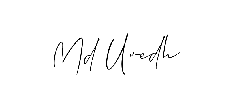 Use a signature maker to create a handwritten signature online. With this signature software, you can design (Allison_Script) your own signature for name Md Uvedh. Md Uvedh signature style 2 images and pictures png