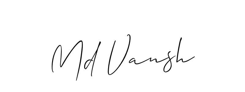 Make a beautiful signature design for name Md Vansh. With this signature (Allison_Script) style, you can create a handwritten signature for free. Md Vansh signature style 2 images and pictures png