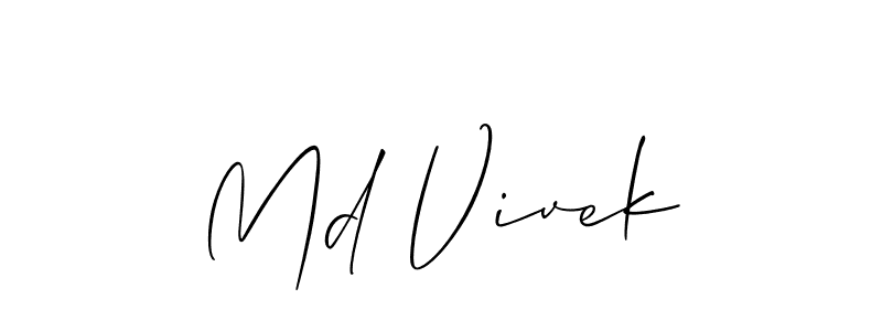 How to make Md Vivek signature? Allison_Script is a professional autograph style. Create handwritten signature for Md Vivek name. Md Vivek signature style 2 images and pictures png