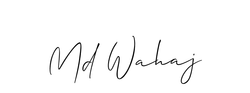It looks lik you need a new signature style for name Md Wahaj. Design unique handwritten (Allison_Script) signature with our free signature maker in just a few clicks. Md Wahaj signature style 2 images and pictures png