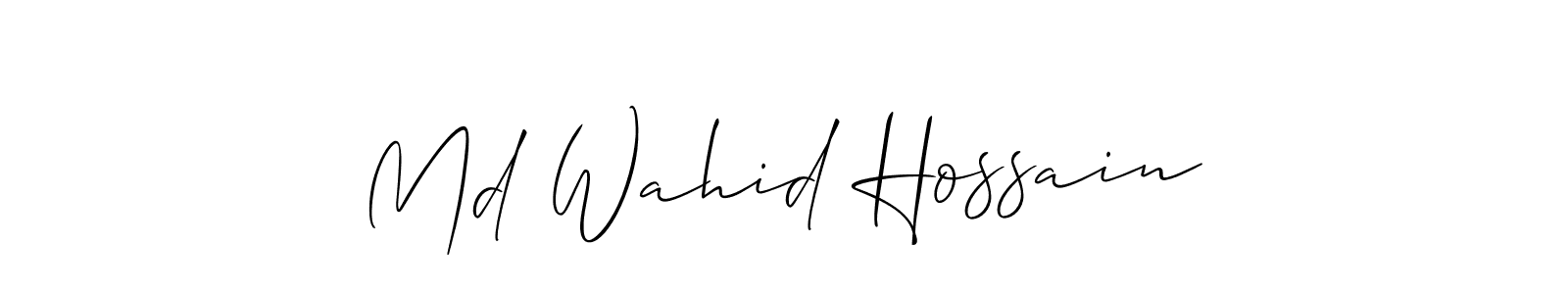 Make a beautiful signature design for name Md Wahid Hossain. With this signature (Allison_Script) style, you can create a handwritten signature for free. Md Wahid Hossain signature style 2 images and pictures png