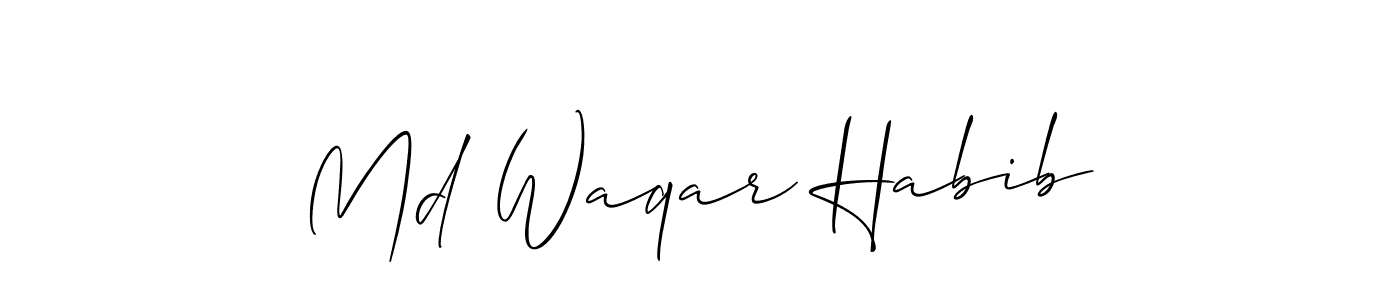 Use a signature maker to create a handwritten signature online. With this signature software, you can design (Allison_Script) your own signature for name Md Waqar Habib. Md Waqar Habib signature style 2 images and pictures png