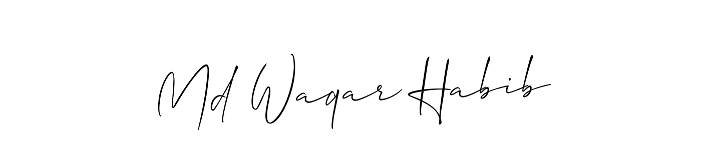 Create a beautiful signature design for name Md Waqar Habib. With this signature (Allison_Script) fonts, you can make a handwritten signature for free. Md Waqar Habib signature style 2 images and pictures png