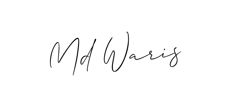 Use a signature maker to create a handwritten signature online. With this signature software, you can design (Allison_Script) your own signature for name Md Waris. Md Waris signature style 2 images and pictures png