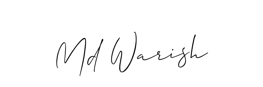 It looks lik you need a new signature style for name Md Warish. Design unique handwritten (Allison_Script) signature with our free signature maker in just a few clicks. Md Warish signature style 2 images and pictures png
