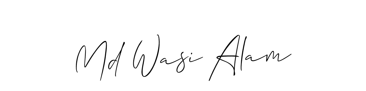 if you are searching for the best signature style for your name Md Wasi Alam. so please give up your signature search. here we have designed multiple signature styles  using Allison_Script. Md Wasi Alam signature style 2 images and pictures png