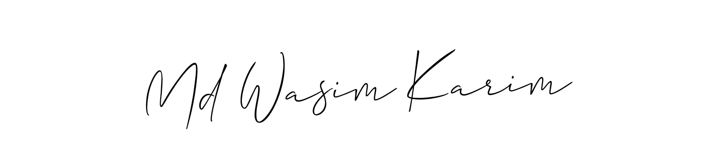 How to make Md Wasim Karim name signature. Use Allison_Script style for creating short signs online. This is the latest handwritten sign. Md Wasim Karim signature style 2 images and pictures png