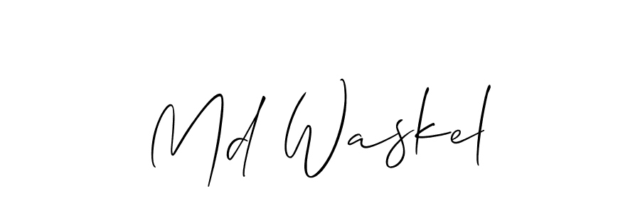 Design your own signature with our free online signature maker. With this signature software, you can create a handwritten (Allison_Script) signature for name Md Waskel. Md Waskel signature style 2 images and pictures png