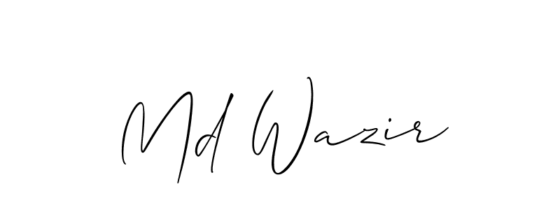 How to make Md Wazir name signature. Use Allison_Script style for creating short signs online. This is the latest handwritten sign. Md Wazir signature style 2 images and pictures png