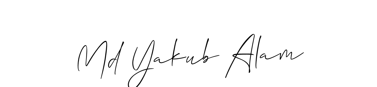 Design your own signature with our free online signature maker. With this signature software, you can create a handwritten (Allison_Script) signature for name Md Yakub Alam. Md Yakub Alam signature style 2 images and pictures png