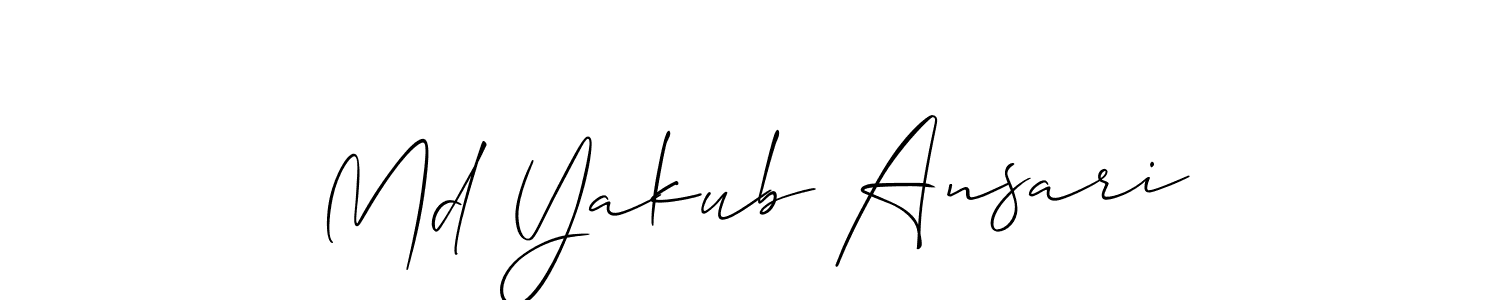 How to make Md Yakub Ansari signature? Allison_Script is a professional autograph style. Create handwritten signature for Md Yakub Ansari name. Md Yakub Ansari signature style 2 images and pictures png