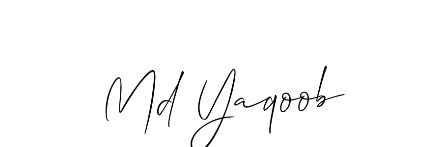 Create a beautiful signature design for name Md Yaqoob. With this signature (Allison_Script) fonts, you can make a handwritten signature for free. Md Yaqoob signature style 2 images and pictures png