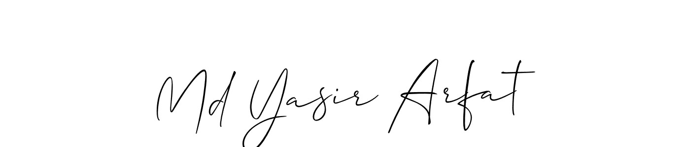 How to make Md Yasir Arfat name signature. Use Allison_Script style for creating short signs online. This is the latest handwritten sign. Md Yasir Arfat signature style 2 images and pictures png