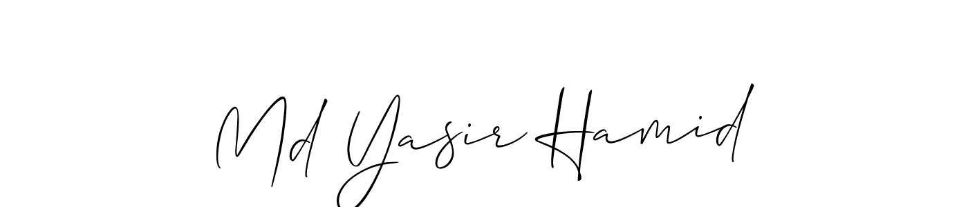 How to make Md Yasir Hamid signature? Allison_Script is a professional autograph style. Create handwritten signature for Md Yasir Hamid name. Md Yasir Hamid signature style 2 images and pictures png