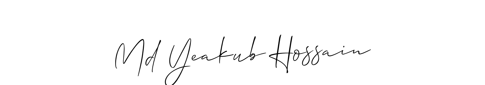 You should practise on your own different ways (Allison_Script) to write your name (Md Yeakub Hossain) in signature. don't let someone else do it for you. Md Yeakub Hossain signature style 2 images and pictures png