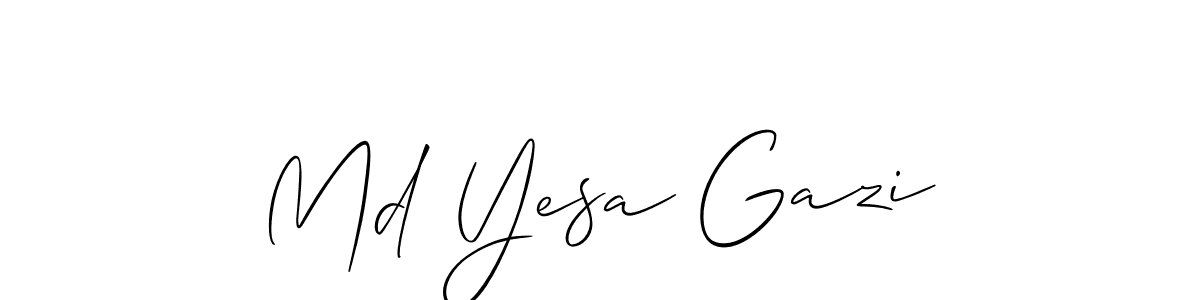Make a short Md Yesa Gazi signature style. Manage your documents anywhere anytime using Allison_Script. Create and add eSignatures, submit forms, share and send files easily. Md Yesa Gazi signature style 2 images and pictures png