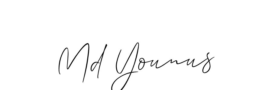 How to make Md Younus signature? Allison_Script is a professional autograph style. Create handwritten signature for Md Younus name. Md Younus signature style 2 images and pictures png