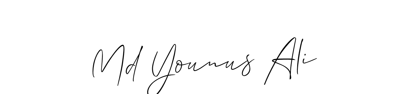 The best way (Allison_Script) to make a short signature is to pick only two or three words in your name. The name Md Younus Ali include a total of six letters. For converting this name. Md Younus Ali signature style 2 images and pictures png