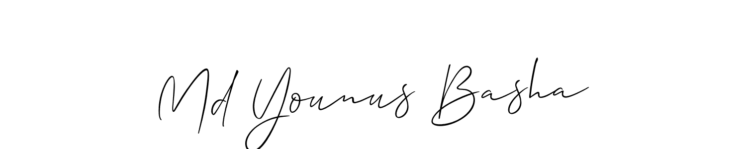 Md Younus Basha stylish signature style. Best Handwritten Sign (Allison_Script) for my name. Handwritten Signature Collection Ideas for my name Md Younus Basha. Md Younus Basha signature style 2 images and pictures png