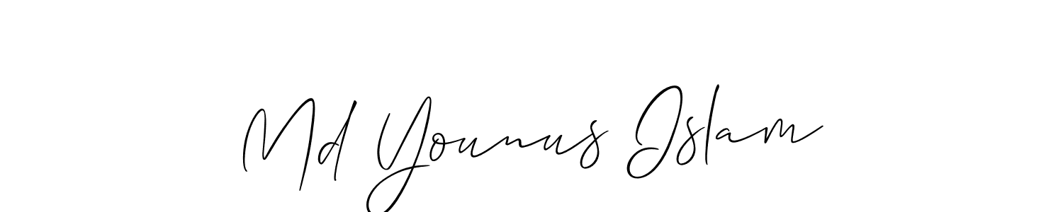 Design your own signature with our free online signature maker. With this signature software, you can create a handwritten (Allison_Script) signature for name Md Younus Islam. Md Younus Islam signature style 2 images and pictures png