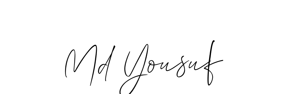 Also You can easily find your signature by using the search form. We will create Md Yousuf name handwritten signature images for you free of cost using Allison_Script sign style. Md Yousuf signature style 2 images and pictures png