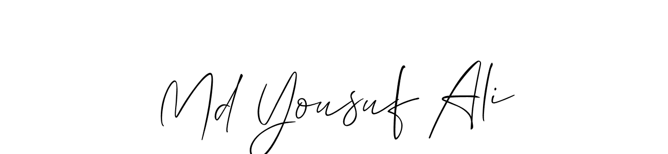 Create a beautiful signature design for name Md Yousuf Ali. With this signature (Allison_Script) fonts, you can make a handwritten signature for free. Md Yousuf Ali signature style 2 images and pictures png