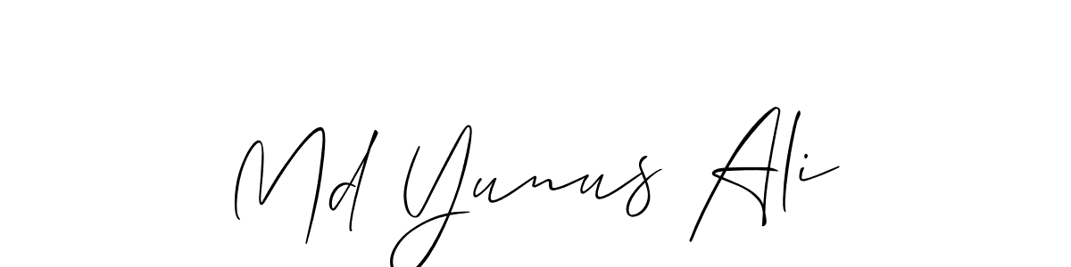 Similarly Allison_Script is the best handwritten signature design. Signature creator online .You can use it as an online autograph creator for name Md Yunus Ali. Md Yunus Ali signature style 2 images and pictures png