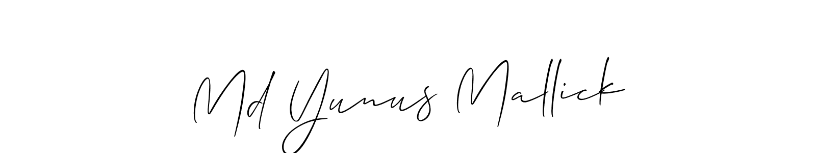 How to make Md Yunus Mallick name signature. Use Allison_Script style for creating short signs online. This is the latest handwritten sign. Md Yunus Mallick signature style 2 images and pictures png
