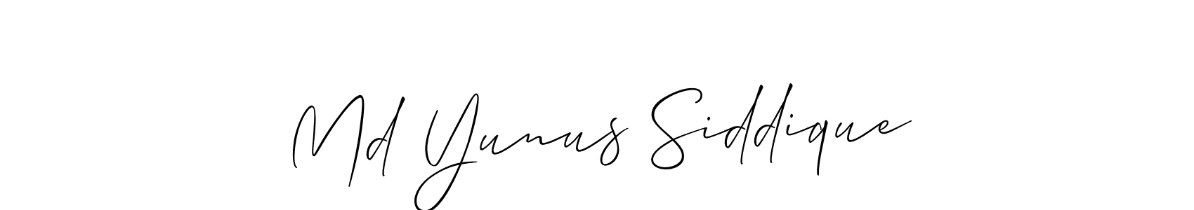 Design your own signature with our free online signature maker. With this signature software, you can create a handwritten (Allison_Script) signature for name Md Yunus Siddique. Md Yunus Siddique signature style 2 images and pictures png