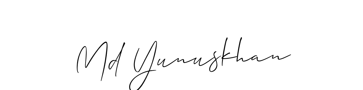 Also we have Md Yunuskhan name is the best signature style. Create professional handwritten signature collection using Allison_Script autograph style. Md Yunuskhan signature style 2 images and pictures png