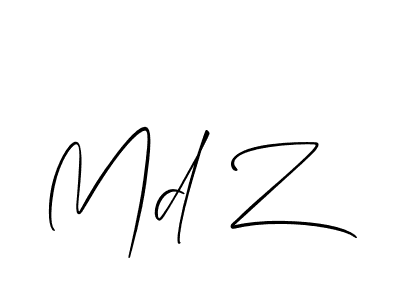 Make a beautiful signature design for name Md Z. With this signature (Allison_Script) style, you can create a handwritten signature for free. Md Z signature style 2 images and pictures png