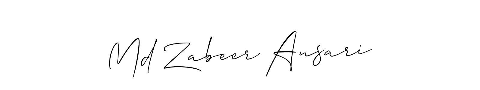 Also You can easily find your signature by using the search form. We will create Md Zabeer Ansari name handwritten signature images for you free of cost using Allison_Script sign style. Md Zabeer Ansari signature style 2 images and pictures png