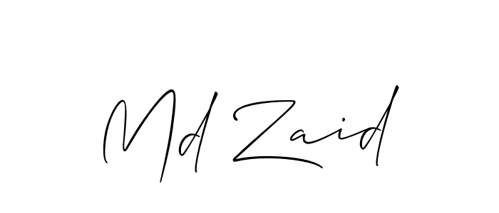 Allison_Script is a professional signature style that is perfect for those who want to add a touch of class to their signature. It is also a great choice for those who want to make their signature more unique. Get Md Zaid name to fancy signature for free. Md Zaid signature style 2 images and pictures png