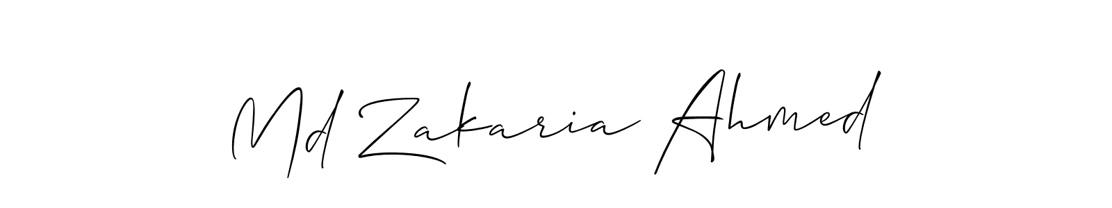 Design your own signature with our free online signature maker. With this signature software, you can create a handwritten (Allison_Script) signature for name Md Zakaria Ahmed. Md Zakaria Ahmed signature style 2 images and pictures png