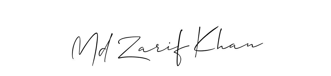 Design your own signature with our free online signature maker. With this signature software, you can create a handwritten (Allison_Script) signature for name Md Zarif Khan. Md Zarif Khan signature style 2 images and pictures png