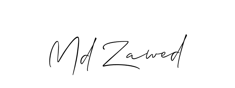 Create a beautiful signature design for name Md Zawed. With this signature (Allison_Script) fonts, you can make a handwritten signature for free. Md Zawed signature style 2 images and pictures png