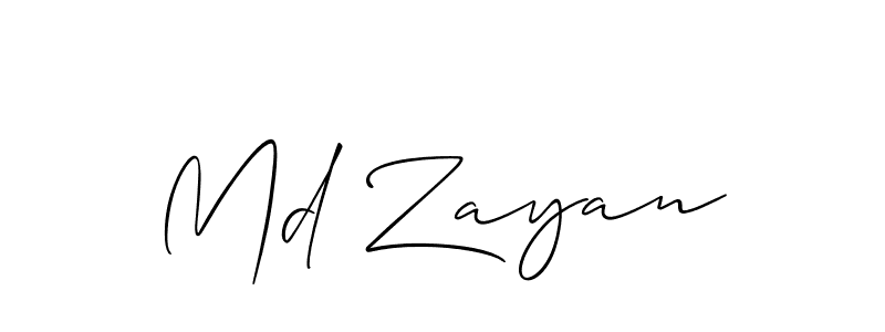 How to make Md Zayan signature? Allison_Script is a professional autograph style. Create handwritten signature for Md Zayan name. Md Zayan signature style 2 images and pictures png