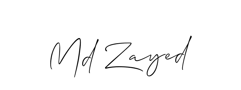 Make a beautiful signature design for name Md Zayed. With this signature (Allison_Script) style, you can create a handwritten signature for free. Md Zayed signature style 2 images and pictures png