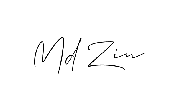 How to make Md Zin signature? Allison_Script is a professional autograph style. Create handwritten signature for Md Zin name. Md Zin signature style 2 images and pictures png