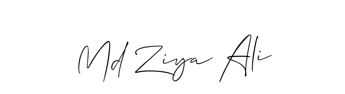 How to make Md Ziya Ali signature? Allison_Script is a professional autograph style. Create handwritten signature for Md Ziya Ali name. Md Ziya Ali signature style 2 images and pictures png