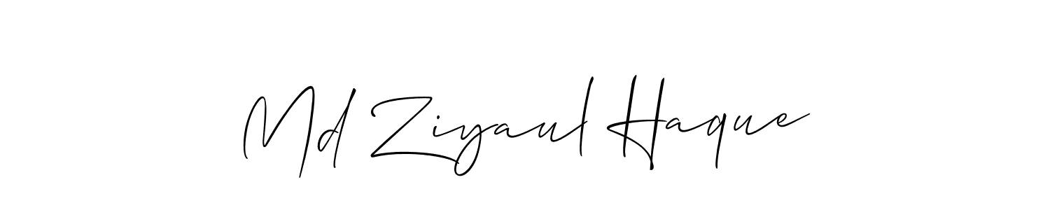 Create a beautiful signature design for name Md Ziyaul Haque. With this signature (Allison_Script) fonts, you can make a handwritten signature for free. Md Ziyaul Haque signature style 2 images and pictures png